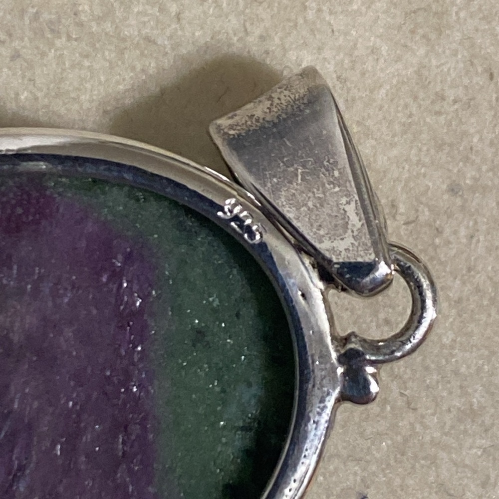 Anyolite Ruby In Zoisite Oval Cabochon Pendant In… - image 5
